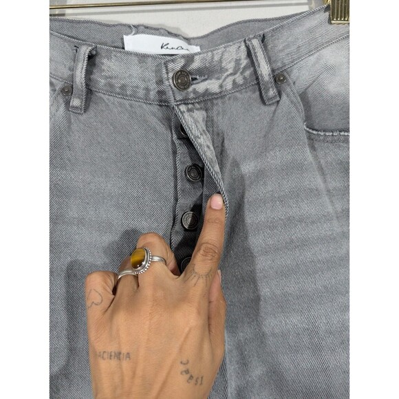 Kancan Jeans Women Sz 30‎ Grey 90's Baggy High Rise Straight Leg Button-Fly - Picture 8 of 10
